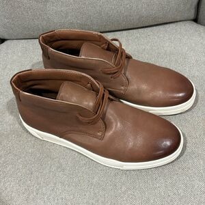 ROBERT GRAHAM Mens Boat Chukka Sneaker Brown Leather Lace-Up